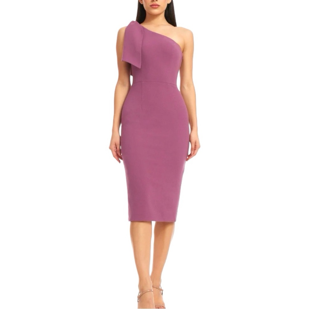 Dress the Population Tiffany One-Shoulder Midi Sheath Dress - Orchid - Medium